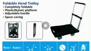 Big Capacity 4-Wheels Foldable & Adjustable Hand Trolley Flatbed Cart 150kgs Heavy Duty Easy to fold & Easy to carry