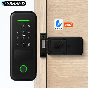 IP55 Tuya Wi-Fi Digital Door Lock With Biometrics Password Tag Double Locking Overlay Smart Home Remote Access Control