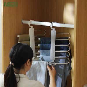 Nachuan Pant Hanger 5 Layers Magic Hanger Rack Multi Functional Pants Rack Wardrobe Folding Organizer Cloth Storage Rack裤架
