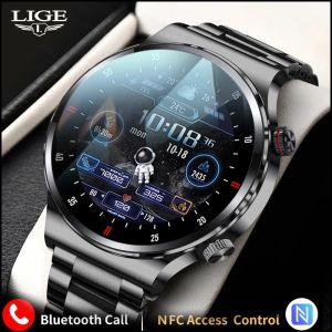 LIGE New Men Sports Watches Bluetooth Calling Smart Watch Men Sports Fitness Tracking Smart Watch mens watch for Android ios + Box