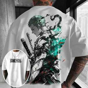 One Pieceอะนิเมะญี่ปุ่นชายเสื้อยืดฤดูร้อนY2K Harajukuแนวโน้มผู้หญิงขนาดใหญ่แขนสั้นTee Casual Cotton Tops Streetwear