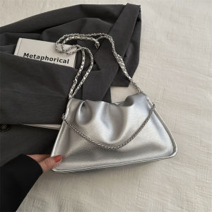 Korean Fashion Versatile Chain Small Bag Womens New 2024 Folded Cloud Small Square Bag Niche Design Single Shoulder Bag