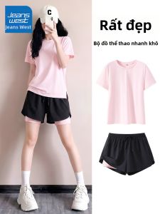 Jeanswest | Bộ Đồ Thể Thao Áo Thun Tay Ngắn & Quần Short Chất Liệu Lụa Mát Nhanh Khô