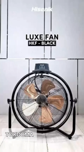 Hisenik Floor Fan Black 2in1 HKF 16 18 20 Inch Kipas Angin Industri Lantai & Dinding 5 Daun + Remote