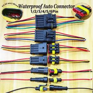 1/2PCS HID Waterproof Connectors 1/2/3/4/5/6 Pin Car Electrical Wire Connector Plug Truck Harness with 10CM Wire Cable