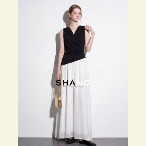SHANGSHA | Niche Design-savvy French Style V-Neck Dress