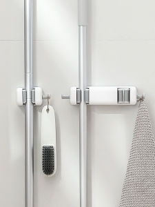 ตู้ส้วมแบบติดผนังพร้อมกิ๊บติดรูปหอยทราย จัดระเบียบพู่กันและด้ามจับได้ 2 ชิ้น อุปกรณ์จัดระเบียบในครัวเรือน