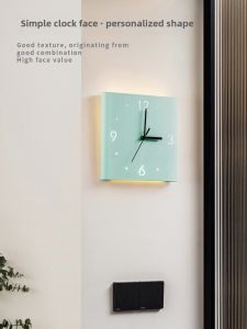Đồng Hồ Trang Trí Tường Phòng Khách Đơn Giản Hiện Đại Đồng Hồ Tròn Phát Sáng Cảm Ứng Đồng Hồ Báo Thức Im Lặng Đèn Ngủ Trang Trí Nhà Cửa