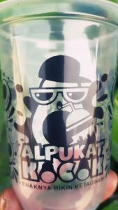 gelas cup plastik MOTIF ALPUKAT KOCOK AVOCADO 14oz 16oz 18oz 22oz oval datar/ cup boba / sedotan boba bubble / tapioka pearl / bobatee / bubuk minuman boba / cup teh / cup of tea / cup poci / bubuk minuman avocado / cappucino / chocolate / coklat