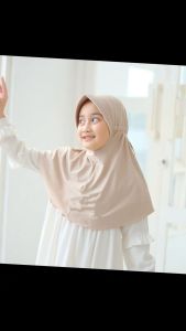 Jilbab Instan Anak SD Serut Jokowi Jersey Premium Kerudung Hijab Anak Serut Jersey Premium Polos