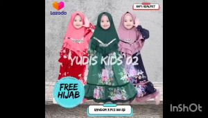 GAMIS ANAK PEREMPUAN MOTIF BUNGA BANGKOK SAKURA TERBARU/ BAJU GAMIS ANAK GRATIS HIJAB