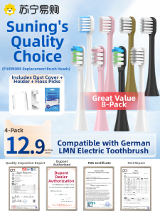 LMN Electric Toothbrush Head Adapter for Children And Adults Deep Cleaning Replacement Brush Heads Pack of 4