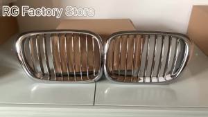 Chrome Car Front Bumper Kidney Grille For BMW E39 M5 5 Series 525i 528i 530i 1997-2004 1Pair Front Bumper Racing Grills