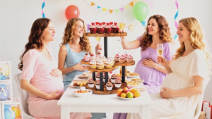 4-Tier 360° Rotating Wooden Cupcake Tower Stand for 50-60 Cupcakes Round Cup Cake Stand with Tiered Tray Dessert Display Platter for Party Birthday Graduation Baby Shower Wedding