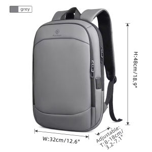 Heroic Knight Expandable Business Backpack Adjustable Thickness & 15.6" Laptop Compartment