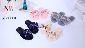 Dép Lông Đi Trong Nhà NineRed Homewear Phối Nơ Xinh Xắn Đế Chống Trơn - D127