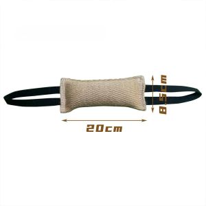 PUOU | Dog Tug of War Toy Tough Jute Bite Stick Pillow with 2 Handles Training Equipment Puppy to Large Dogs Interactive Play Toys