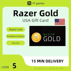 US-Razer Gold Card USD$5⚡Razer Gold PIN Gift Card E-Voucher Evoucher【24/7 Email&Chat Delivery】