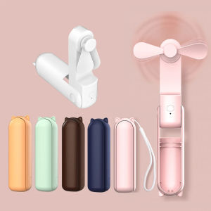 Portable Mini Fan Rechargeable PowerBank 2 IN 1 Handheld Folding Fan 3-speed Adjustable Pocket Cooling Fan Family Kids Gifts