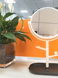 Indo - Cermin Motif Telinga Kucing Panda / Kaca Make Up Bulat / Standing Mirror Make Up