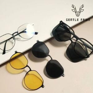 Gentle Fawn Kacamata Clip On Multifungsi Free 2 Lens Polarized Dan Night Vision Bentuk Oval Fashion Pria Wanita 7023