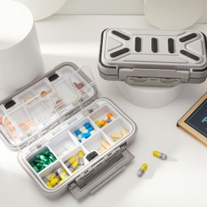 Bigger Travel Pill Case: Home Medicine Storage Organizer Container - Drug Tablet Dispenser & Independent Lattice Pill Box