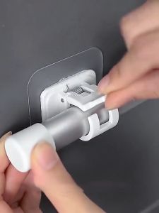 ตะขอยึดราวม่าน คลิปยึดราวม่าน ไม่ต้องเจาะผนัง สำหรับห้องครัว 1แพ้ค 2 ชิ้น 2pcs curtain rod holder