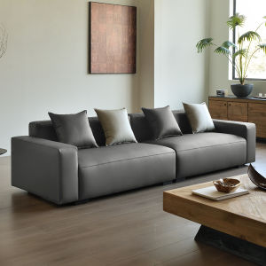 Italian Minimalist Genuine Leather Sofa