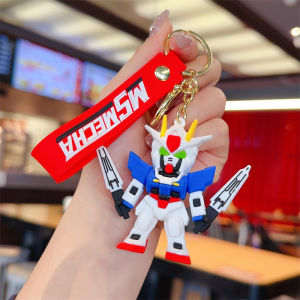 Bandai | 3D Keychain Set Anime Mobile Suit MS Mecha Rubber Pendant Key Ring Accessories for Fans Bag Charm Gift