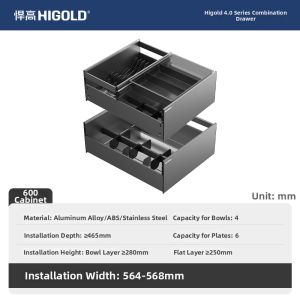 HIGOLD | Aluminum Drawer Storage Organizer