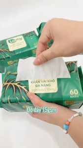 Thùng 24 gói khăn mặt khô đa năng Lamy 60 tờ dạng gói rút không mùi dùng lau mặt tẩy trang khăn lau cho bé