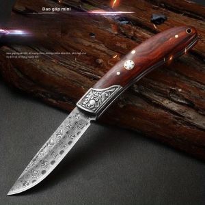 plys | 1 Máy Tính Di Động Gấp Thép Damascus Dao Đa Năng Cao Cấp Cắm Trại Ngoài Trời Dụng Cụ Gọt Vỏ Trái Cây Thân Thiện Với Môi Trường Lưỡi Dao Sắc Bén