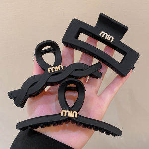 กิ๊บติดผมสีดําด้านหรูหรา กิ๊บฉลามขนาดใหญ่ เครื่องประดับผม แต่งหน้าง่าย ยี่ห้อ กิ๊บอเนกประสงค์เรียบง่ายสําหรับสไตล์ญี่ปุ่นและเกาหลีใต้