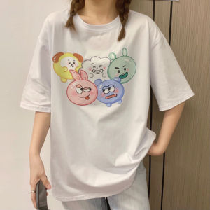 SHUQINGLAI | Harajuku Style Fashionable Loose Fitting Short Sleeve T-Shirt