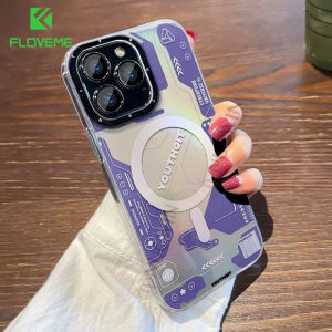FLOVEME Aurora Laser Matte Clear Phone Case For iPhone 14 13 12 Pro Max 14 Plus Wireless Charging All-inclusive TPU+PC Back Cover For iphone 14 13 12
