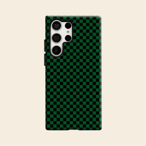 Green Black Checkerboard Luxury Fashion Full Lens Protective Case for Samsung Galaxy S26 S25 S24 A56 A36 Plus Ultra