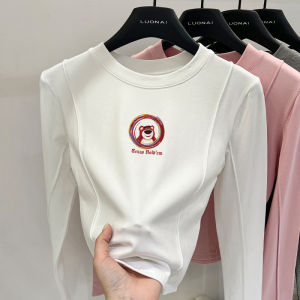 Áo Thun Dài Tay Ấm Áp Thời Trang Thu Đông Mới Cho Bé Gái Áo Thun Dài Tay Không Đều Bên Trong Và Ngoài Áo Thun Cổ Tròn Cho Trẻ Em