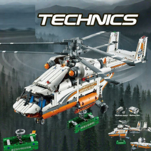 LELE BROTHER | Tech Series Twin-Rotor Transport Helicopter Building Block Toy