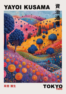 KAYOU | Yayoi Kusama Mountains Oil Painting by Number Kit DIY Paint by Numbers for Adults Canvas Vintage Japanese Art Home Decor Gift