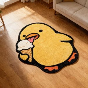VIKAMA Vịt Vàng Nhỏ Cầm Tay Kem Chống Trơn Trượt Phòng Tắm Thảm Cửa Phòng Ngủ Trẻ Em Thảm Polyester Thoải Mái Trang Trí Nhà