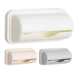 Túi Đựng Rác Treo Tường Và Hộp Đựng Màng Bọc Thực Phẩm Hộp Đựng Đồ Tự Dính Tiết Kiệm Không Gian Nhỏ Gọn Cho Nhà Bếp Phòng Tắm Màu Trắng/mơ/xám