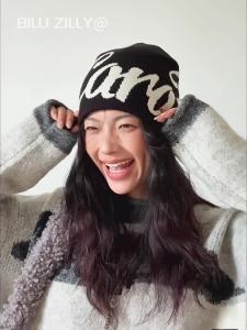 BILLI ZILLY | American Letter Pattern Thermal Knitted Hat