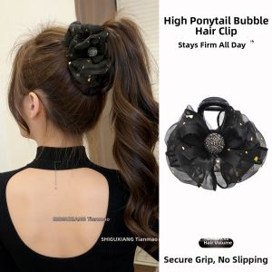 Stylish High Ponytail Hair Clamp With Volume Enhancement Bow-shaped Hair Clip