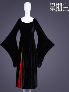 Wednesday Season 2 Morticia Black Dress Cosplay Costume Womens Halloween Adams Family Costume Long Sleeve Hand Washable