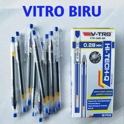 Pulpen Hitech Station 0.28mm Warna Hitam & Biru 1 Pak isi 12 & 6 Pcs