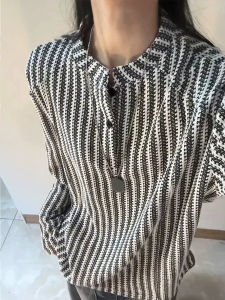 Áo Thun Dài Tay Kiểu Henry Dành Cho Nam Áo Nỉ Không Mũ Phong Cách Mỹ Thường Ngày Mùa Thu 2025 Áo Thun Cotton Thoáng Khí