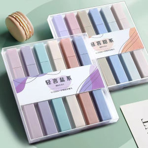 Hami 6 Colors Highlighter Pen Macaron Morandi Candy Color Mark Pens For Making Notes & Drawing Stationery