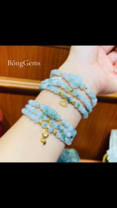 vòng tay nữ dáng chuỗi ngọc jade a tự nhiên mix hồ ly  hồ ly ngọc  charm sen và charm bi cầu vàng tây vòng tay đá phong thủy trang sức thiết kế đủ hóa đơn thẻ bảo hành