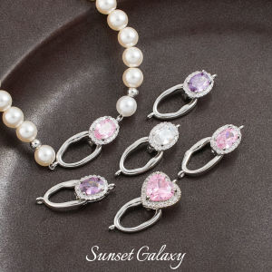 18K Gold Plated Oval Connector Beads DIY Materials Handmade Zircon Embedded Bracelet Necklace Jewelry Accessories