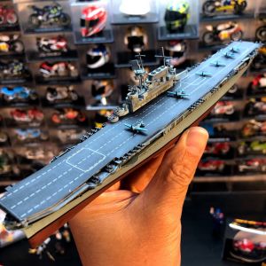 1:1000 Scale Alloy Carrier Aircraft Carrier Battleship Static Model with 6 Planes Display Item Finished Ship Model for Collectors